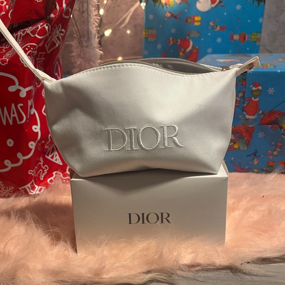 Dior White Cosmetic Bag